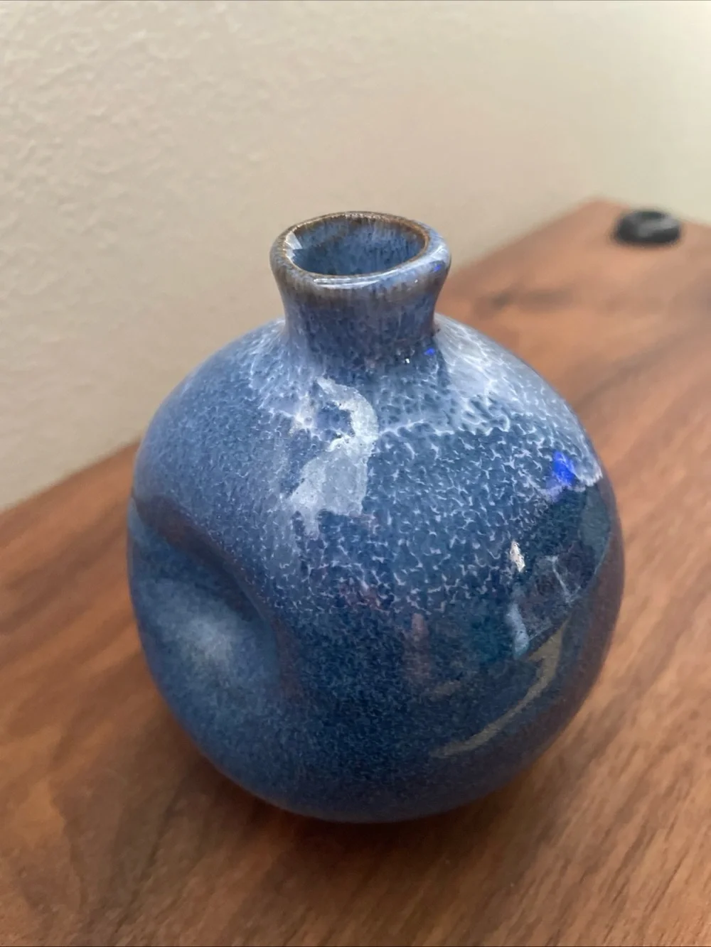 Blue Japanese Ceramic Glazed Decorative Bud Vase